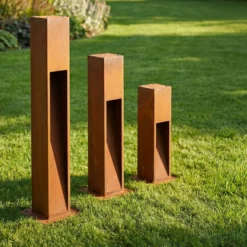Corten havelampe, 50cm, 12W, IP65, 3000K, 230V, rust