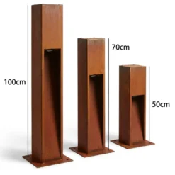 Corten havelampe, 70 cm, 12W, 3000K, IP65, CRI 92, rust
