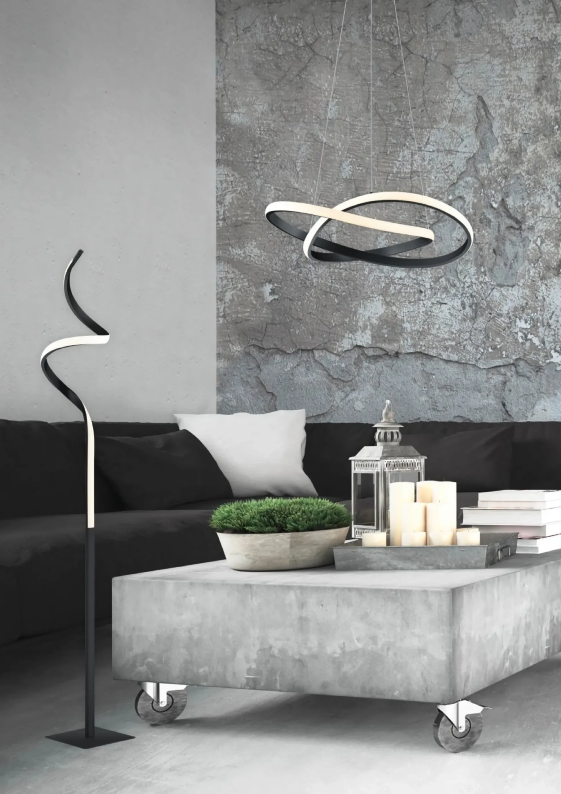 Course LED gulvlampe, matsort - Trio Lighting