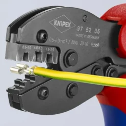 Crimptang 9752 35, 220mm, 4,8+6,3mm stik - Knipex