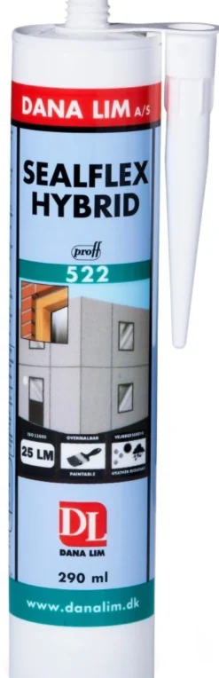 Dana Lim Sealflex Hybrid 522, Fugemasse til fuger og tætning, 290 ml patron