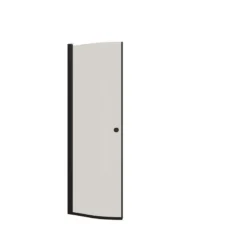 Dansani E91-03 halvrund dør, 200 x 72-74 cm, sort/klart glas