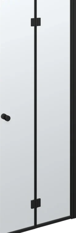 Dansani Match foldedør 200 cm, sort profil, klar glas