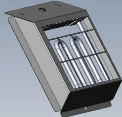 Dantherm el-forvarmeflade, 900W, til ventilationsanlæg, metal Aluzinc