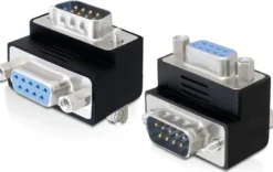 DeLOCK adapter, DB9 han - DB9 hun, vinklet 270ø, sort