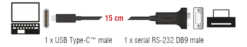 Delock adapter USB Type-C™ til 1 x Serial DB9 RS-232