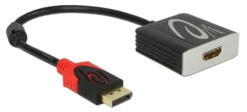 DeLOCK DisplayPort til HDMI-adapter, aktiv, 4K i 60Hz, 0,2m, sort