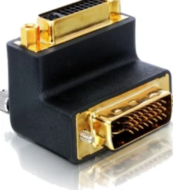 DeLOCK DVI-adapter, Dual Link DVI-I han-hun, vinklet, 24+5-pin hun -