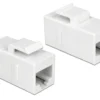DeLock 86379 Keystone Module RJ45 jack to RJ45 jack Cat.6 UTP hvid