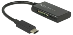 Delock USB 3.1 Gen 1 Card Reader, USB-C han, 4 Slots, sort