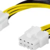 DELTACO Adapterkabel 4-pin ATX12V til 8-pin EPS12V 10cm