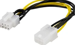 DELTACO Adapterkabel, 6-pin PCI-Express til 8-pin PCI-Express, 10 cm