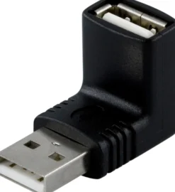 DELTACO Adapter, USB A han - A hun, vinklede