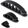 DELTACO adhesive cable clamps in plastic, 1/3/6 slots, 10-pack, sort