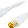 DELTACO antennkabel, 75 Ohm, guldbelagte stik, 7m, hvid