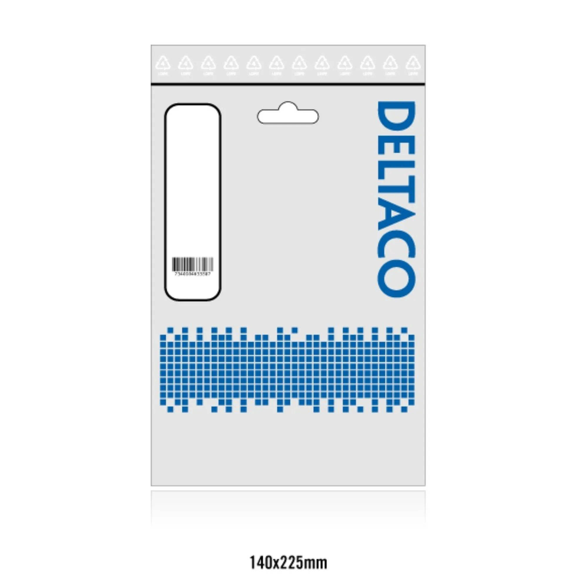 DELTACO antennkabel, 75 Ohm, guldbelagte stik, 3m, hvid