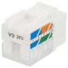 DELTACO Cat6A Keystone jack, LSA/110 termination, plastic, 90, hvid