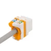 DELTACO Cat6A Keystone jack, toolless, plastic, hvid/orange