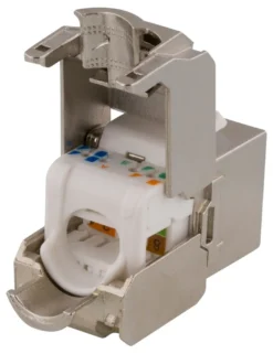 DELTACO Cat6A shielded Keystone jack, toolless clamp termination, plas