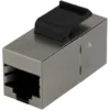 DELTACO Cat6 Keystone coupler, shielded, 2xRJ45, plastic, 180, metal