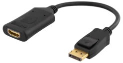 DELTACO DisplayPort - HDMI adapter, 4096x2160 60Hz, 0.1m, sort
