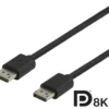DELTACO DisplayPort kabel, DP 1.4, 7680x4320 i 60Hz, 1,5m, sort
