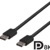 DELTACO DisplayPort kabel, DP 1.4, 7680x4320 i 60Hz, 2m, sort