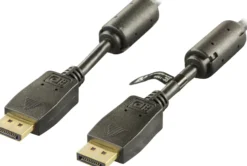 DELTACO DisplayPort monitorkabel, 20-pin han - han, 5m, sort