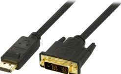 DELTACO DisplayPort til DVI-D Single Link monitorkabel, 20-pin han - 1