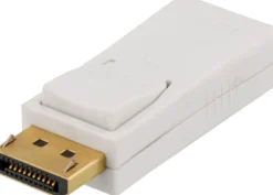 DELTACO DisplayPort til HDMI adapter, han-hun, hvid