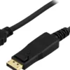 DELTACO DisplayPort til HDMI monitorkabel, 20-pin han-han, 3m, sort