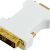 DELTACO DVI adapter analog DVI - analog VGA, han - hun, hvid