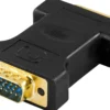 DELTACO DVI-adapter, DVI-I Single Link - VGA, 24+5-pin hun - 15-pin han