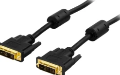 DELTACO DVI Single Link monitorkabel, DVI-D 18+1-pin han-han, guldpletteret