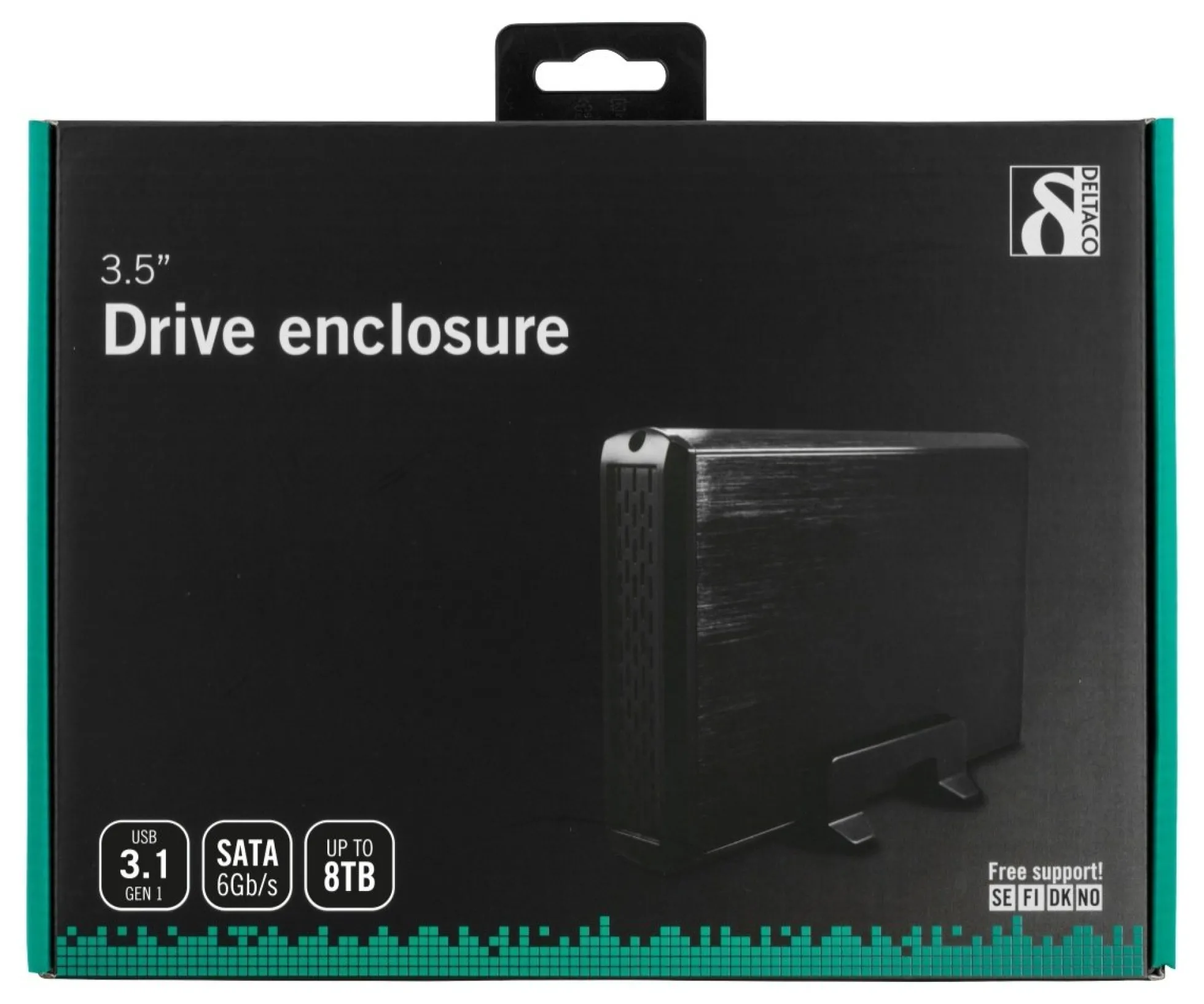 DELTACO eksternt kabinet til 1x3,5" SATA-harddisk, SATA 6Gb/s,