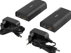 DELTACO Ethernet HDMI-forlænger, op til 120m i 1080P med Cat6, sort