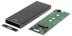 DELTACO Externt M.2 kabinett, USB 3.0, 5 Gbps, sort