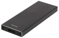 DELTACO Externt M.2 kabinett, USB 3.0, 5 Gbps, sort