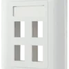 DELTACO flush mount for Keystone, 1 port, dust hatch, hvid