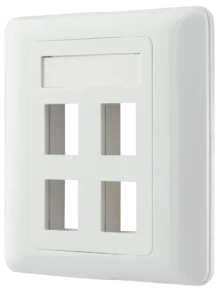 DELTACO flush mount for Keystone, 4 ports, hvid
