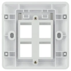 DELTACO flush mount for Keystone, 1 port, dust hatch, hvid