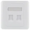 DELTACO flush mount for Keystone, 2 ports, dust hatch, hvid