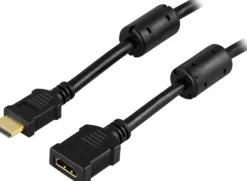 DELTACO HDMI 1.3 forlængerkabel, HDMI Type A han - hun, 5m, sort