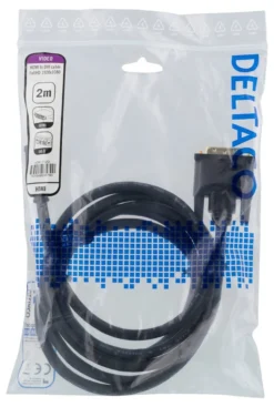 DELTACO HDMI til DVI kabel, 2m, Full HD, sort