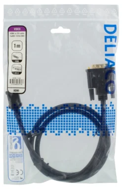 DELTACO HDMI til DVI kabel, 1m, Full HD, sort