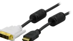 DELTACO HDMI til DVI kabel, 19-pin-DVI- D Single Link, 0,5m, sort/hvid