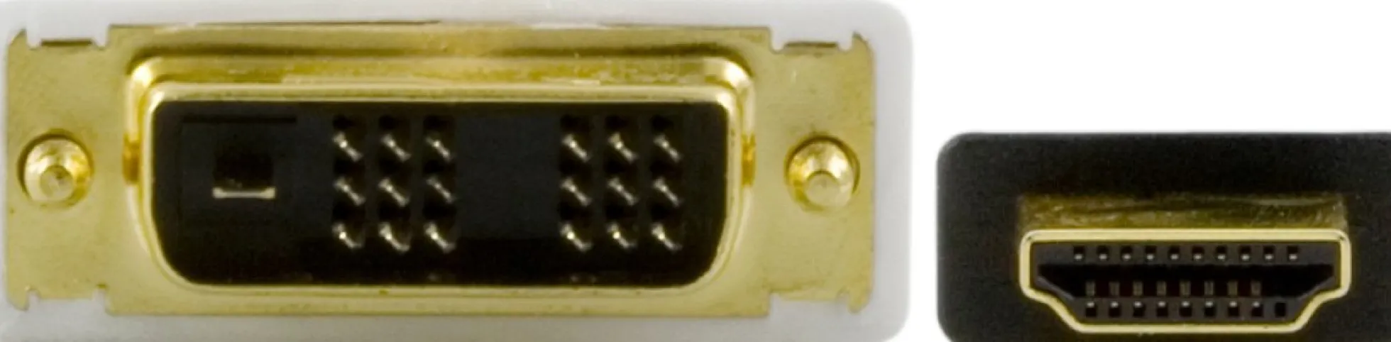 DELTACO HDMI til DVI kabel, 19-pin-DVI- D Single Link, 3m, sort/hvid