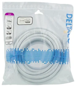 DELTACO High-Speed HDMI kabel, 10m, Ethernet, 4K UHD, hvid
