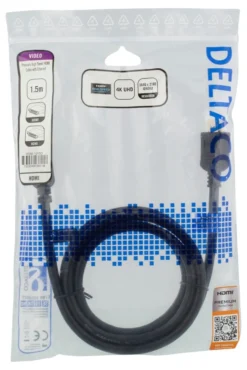 DELTACO High-Speed Premium HDMI kabel, 1,5m, Ethernet, 4K UHD, sort