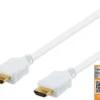 DELTACO High-Speed Premium HDMI kabel, 2m, Ethernet, 4K UHD, hvid